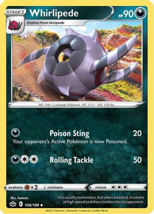 Whirlipede 106  - Reverse Holofoil  - Uncommon