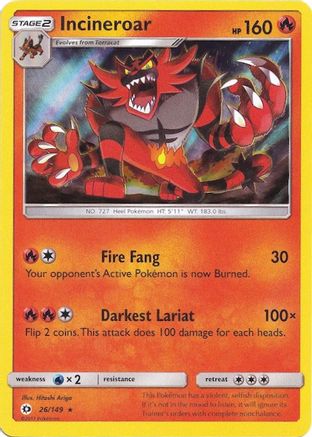 Incineroar (Water Web Holo) 026/149  - Holofoil Miscellaneous Cards & Products - Holo Rare