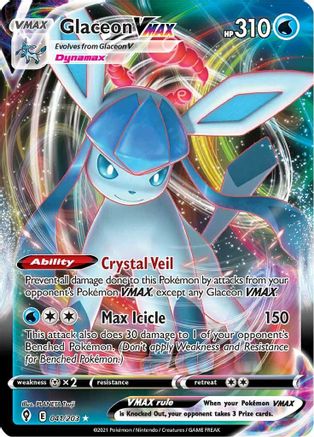 Glaceon VMAX 041/203  - Holofoil SWSH07 Evolving Skies - Ultra Rare