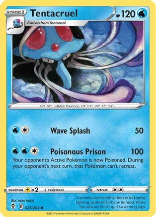 Tentacruel 027  - Reverse Holofoil  - Uncommon