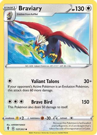 Braviary 137  - Reverse Holofoil  - Uncommon