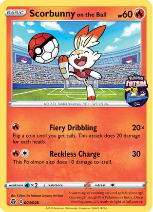 Scorbunny on the Ball (Pokemon Futsal) 004/005  Miscellaneous Cards & Products - Promo