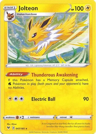Jolteon (Cosmos Holo) 047/185  - Holofoil Miscellaneous Cards & Products - Promo