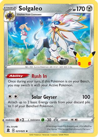 Solgaleo 021  - Holofoil  - Holo Rare