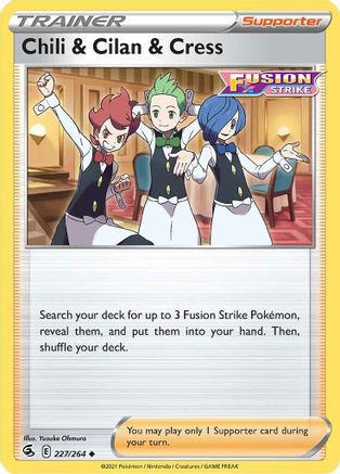 Chili & Cilan & Cress 227  - Reverse Holofoil  - Uncommon