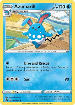 Azumarill 059  - Reverse Holofoil  - Rare