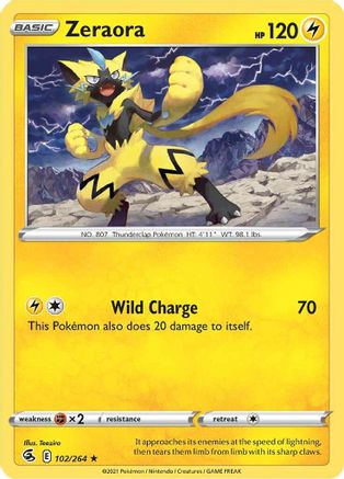 Zeraora 102  - Reverse Holofoil  - Rare