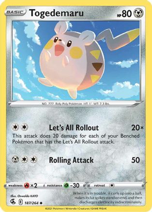 Togedemaru 187  - Reverse Holofoil  - Uncommon