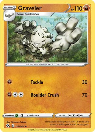 Graveler 136  - Reverse Holofoil  - Uncommon