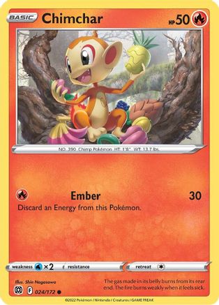 Chimchar 024  - Reverse Holofoil  - Common