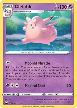 Clefable 054  - Reverse Holofoil  - Rare