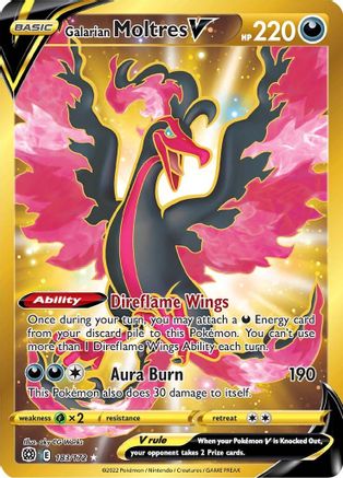Galarian Moltres V (Secret) 183/172  - Holofoil SWSH09 Brilliant Stars - Secret Rare