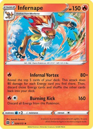 Infernape - 26/172 - Rare