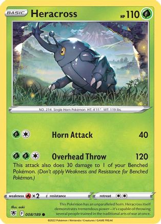 Heracross 008  - Reverse Holofoil  - Common