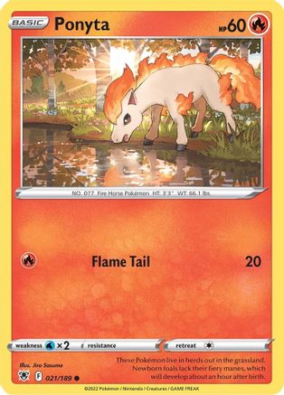 Ponyta 021  - Reverse Holofoil  - Common