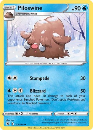 Piloswine 032  - Reverse Holofoil  - Uncommon