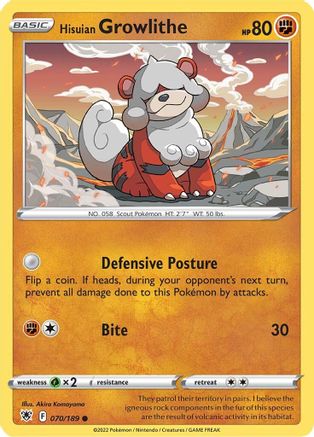 Hisuian Growlithe 070   - Common