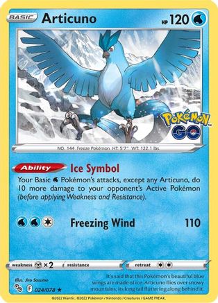 Articuno 024  - Reverse Holofoil  - Holo Rare