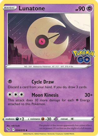 Lunatone 034  - Reverse Holofoil  - Uncommon