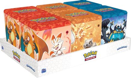 Pokemon Stacking Tins: Fighting-Fire-Darkness Display