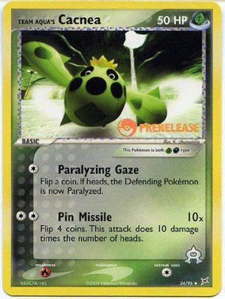Team Aqua's Cacnea (Prerelease) 024/95  - Holofoil Miscellaneous Cards & Products - Promo