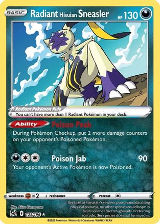 Radiant Hisuian Sneasler 123  - Holofoil  - Radiant Rare