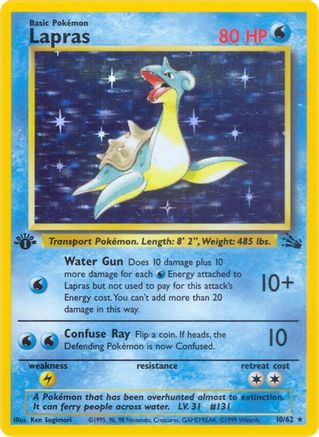 Lapras (10) 010/62  - Unlimited Holofoil Fossil - Holo Rare