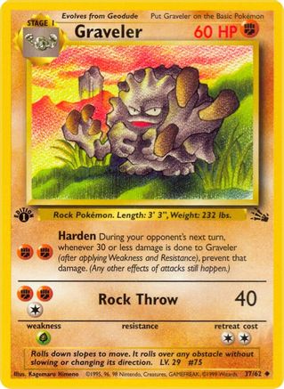 Graveler 037/62  - Unlimited Fossil - Uncommon