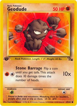 Geodude 047/62  - Unlimited Fossil - Common