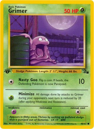 Grimer 048/62  - 1st Edition Fossil - Common
