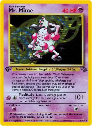 Mr. Mime - 6/64 - Holo Rare - Unlimited