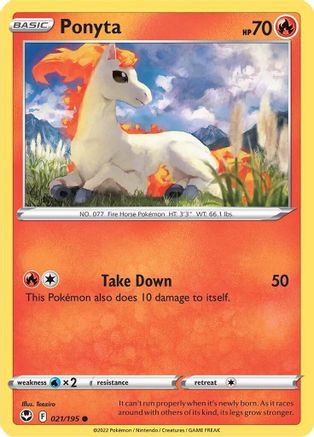 Ponyta 021  - Reverse Holofoil  - Common