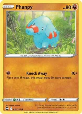 Phanpy 091  - Reverse Holofoil  - Common