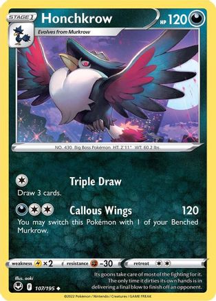 Honchkrow 107  - Reverse Holofoil  - Uncommon