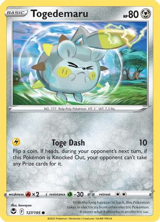 Togedemaru 127  - Reverse Holofoil  - Common