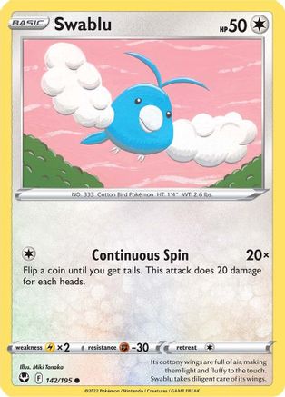 Swablu 142  - Reverse Holofoil  - Common