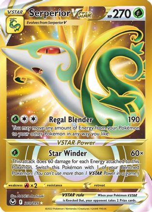 Serperior VSTAR (Secret) (210) 210/195  - Holofoil SWSH12 Silver Tempest - Secret Rare