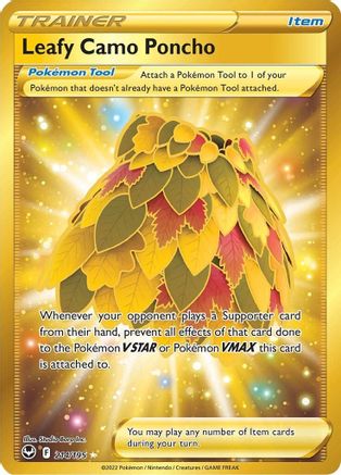 Leafy Camo Poncho (Secret) 214/195  - Holofoil SWSH12 Silver Tempest - Secret Rare