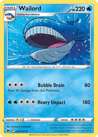 Wailord 032   - Rare
