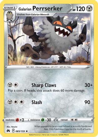 Galarian Perrserker 085  - Reverse Holofoil  - Rare