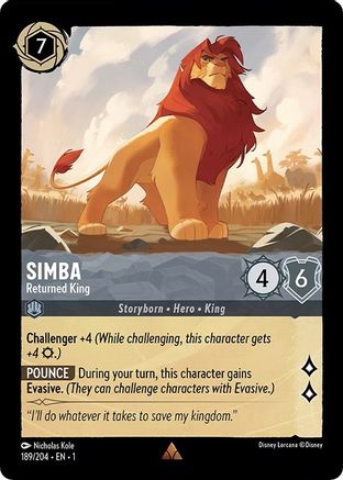 Simba (Returned King) - 189/204 - Rare (Foil)