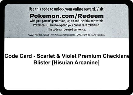 Code Card - Scarlet & Violet Premium Checklane Blister [Hisuian Arcanine] - Code Card