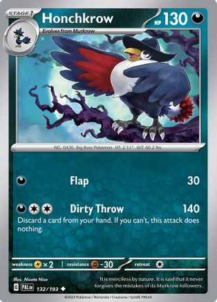 Honchkrow 132 - Uncommon - Reverse Holo