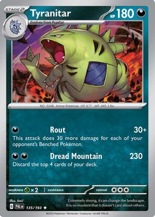 Tyranitar 135/193 - Rare - Reverse Holo