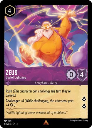 Zeus (God of Lightning) - 61/204 - Rare (Foil)