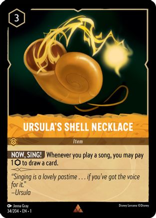Ursula's Shell Necklace - 34/204 - Rare (Foil)