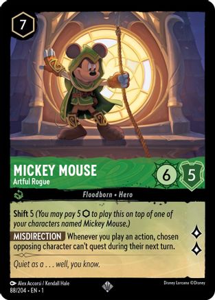 Mickey Mouse (Artful Rogue) - 88/204 - Super Rare (Foil)