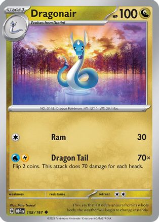 Dragonair 158  - Reverse Holofoil SV03 Obsidian Flames - Uncommon