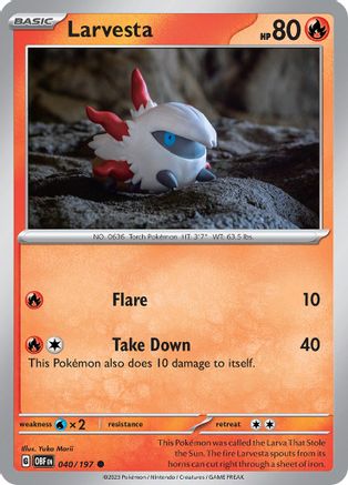 Larvesta 040  SV03 Obsidian Flames - Common
