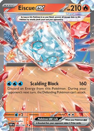 Eiscue ex 042  - Holofoil SV03 Obsidian Flames - Double Rare